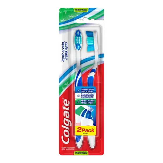 Cepillo Dental Colgate® Triple Acción Medio | Pack X 2