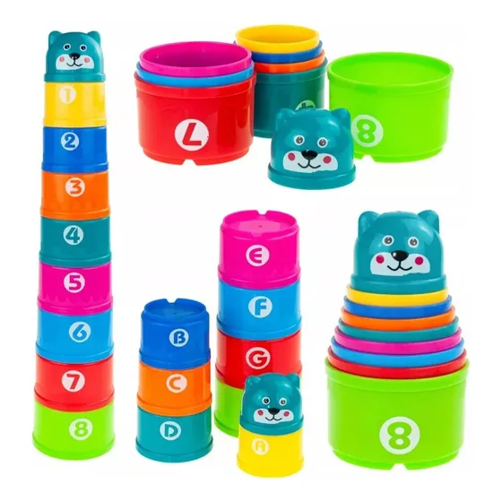 Juego De Apilar Vasos Torre De Encastre Juguete Niños Bebés