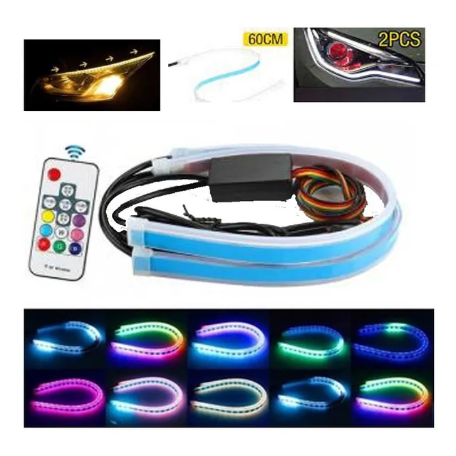 Cinta Led Faros Rgb Multicolor Con Estrobo 60cm + Control