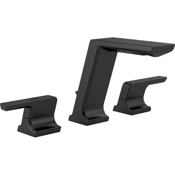 Grifo Baño 3 Agujero Color Negro Mate Lavabo Conjunto Metal