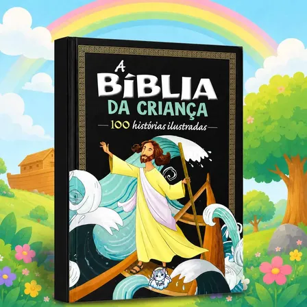 A Bíblia Da Criança Livro Infantil 100 Histórias Da Bíblia Ilustrada Edição Capa Dura Grande Premium