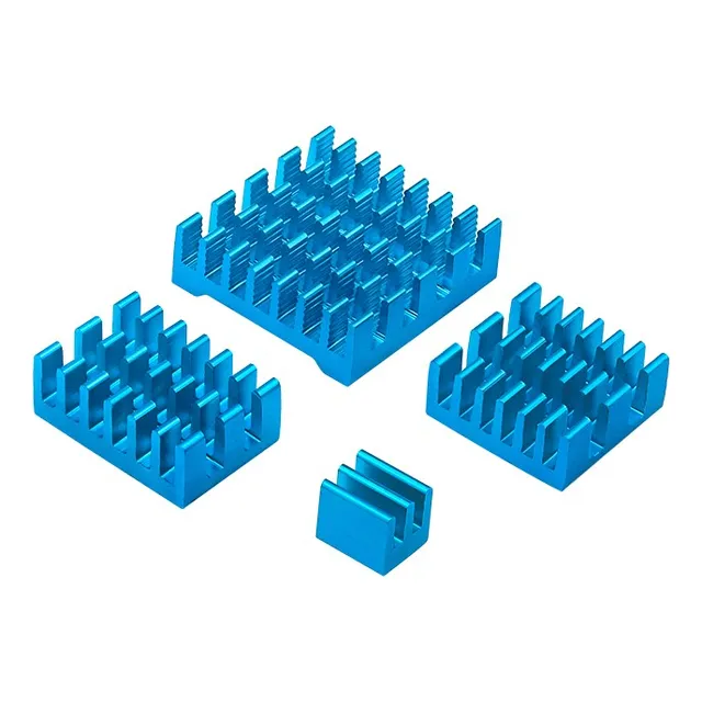Kit 4 Disipadores De Calor Aluminio Azules Raspberry Pi 5