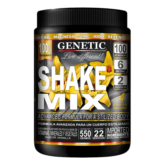 Batido Proteico Soja Diet Shake Mix Reemplaza Comida Genetic Sabor Vainilla