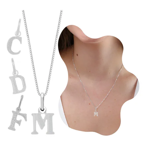 Colar Feminino Em Prata 925 Com Letra L Inicial Nome Cor Letra I De Igreja