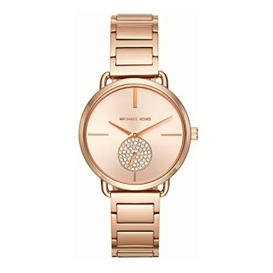 Reloj Mujer Michael Kors Portia Mk3640 /relojería Violeta Color de la correa Oro rosa
