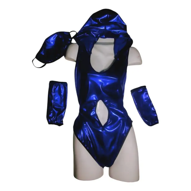Disfraz Kitana Mortal Kombat Cosplay Body Muñequera Barbijo