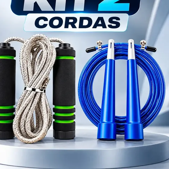 Kit de 2 Cordas de Pular Kill Rex para Crossfit e Treino Profissional Ajustável