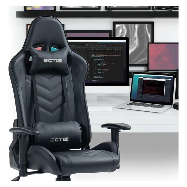 Silla Gamer Escritorio Negra Egtair Hades Ergonomía Cuero Pu