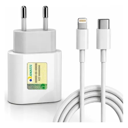 Carregador Turbo 20w Usb c Rápido Para iPhone 11 12 13 14 Xr Branco