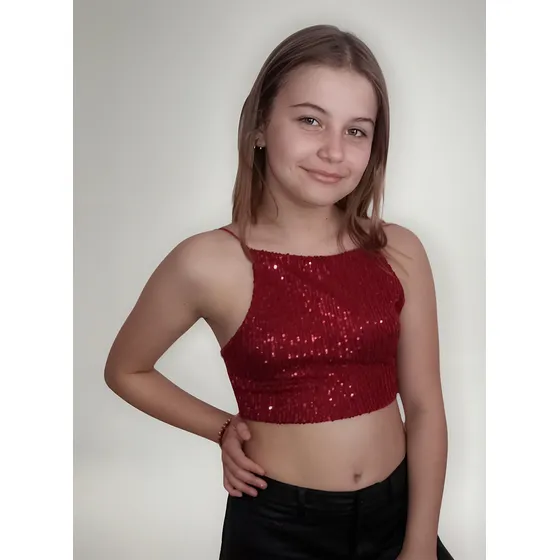 Top Lentejuelas Fiesta Noche Teens Moda Brillos Mia Store