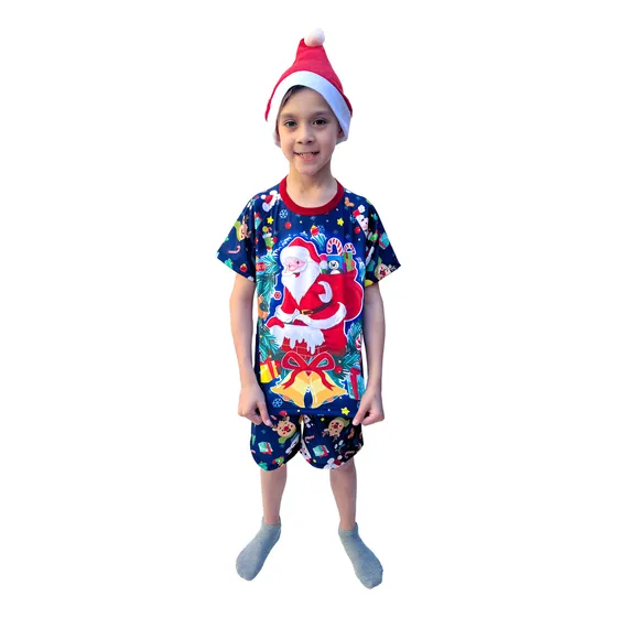Pijamas Navidad Cortos Niños Verano Personajes Navideños