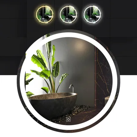 Espejo Decorativo Touch Para Baño Con Luz Led 3 Atenuaciones 60 Cm Marco Blanco Blanco 60cm Espejo Decorativo Touch Para Baño Con Luz Led 3 Atenuaciones 60 Cm Marco Blanco Blanco 60cm