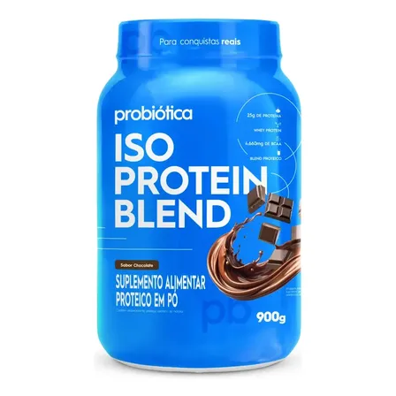 Whey Protein 900g Iso Blend Protein Probiótica Chocolate Blend de Proteínas