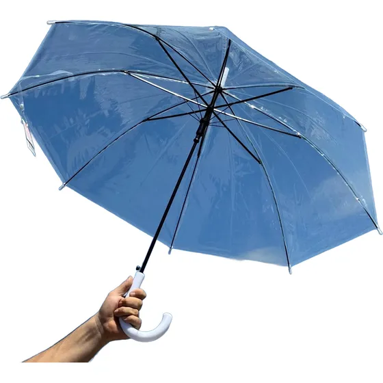 Paraguas Manual Para Lluvia Resistente Viento Transparente