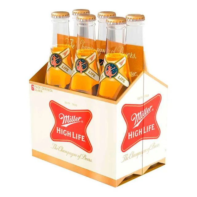 Cerveza Clara Miller High Life 6 Pack Botella 355ml