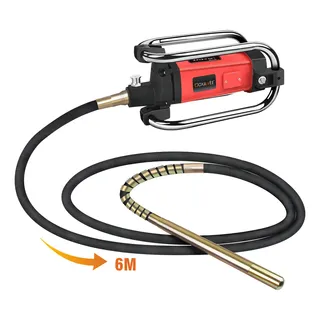 Goxawee® 1600w 18000 R/min Vibrador Eléctrico De Banco Para Hormigón Con Chicote De 6m Herramienta De Vibración De Construcción