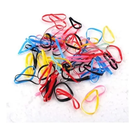 500 Unidades Elásticos Pequenos Silicone Para Cabelo