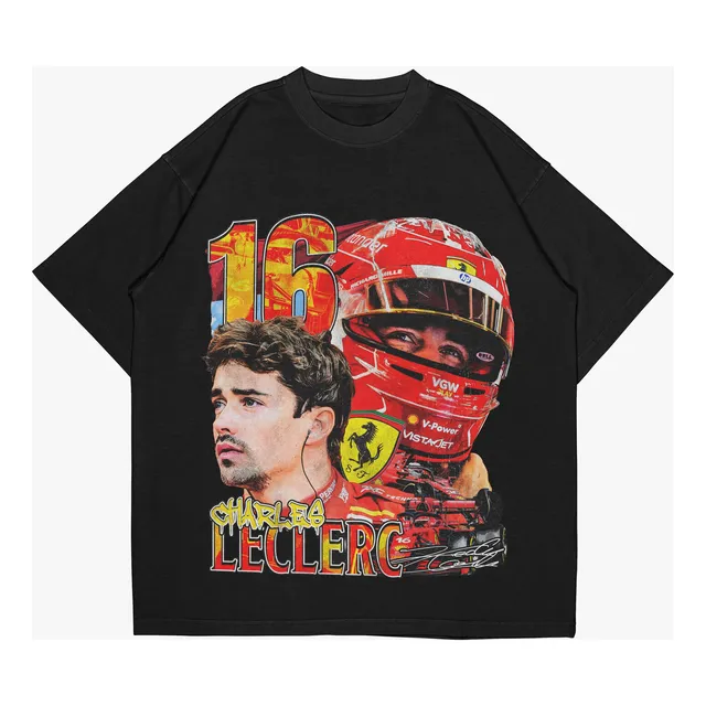 Remera Charles Leclerc Bootleg Formula 1 Oversize Algodón