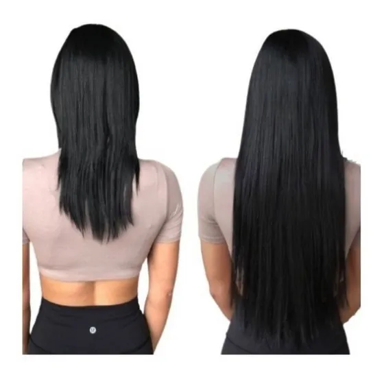 Aplique Tic Tac Cabelo Humano Liso 50cm 100 Gramas Com Nf