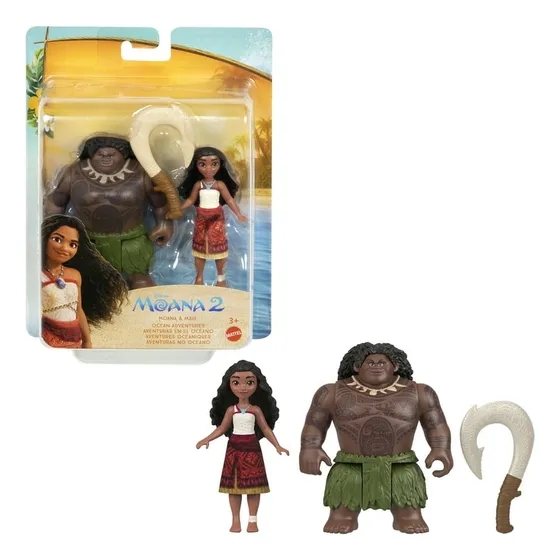 Muñecos Moana y Maui 10 cm - Aventuras en el Océano - Disney Mattel 2024