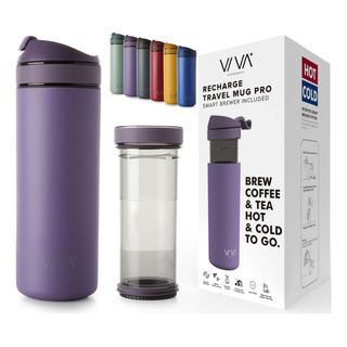 Taza De Té Y Café Viva Recarga Purple Aislada Y Francesa De Taza De Té Y Café Viva Recarga Purple Aislada Y Francesa De
