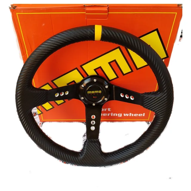 Volante Deportivo Concavo Momo Italy Fibra De Carbono Jdm 