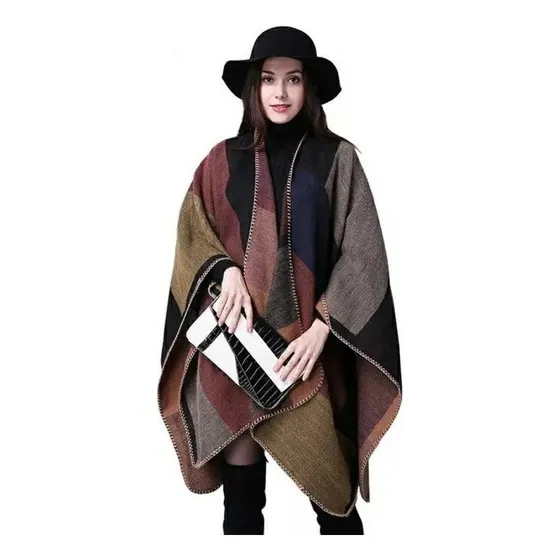 Poncho Mujer Jersey De Colores Chal Regalo