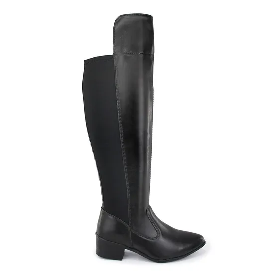 Bota Cano Longo Panturrilha Grossa Plus Size Zíper Lateral