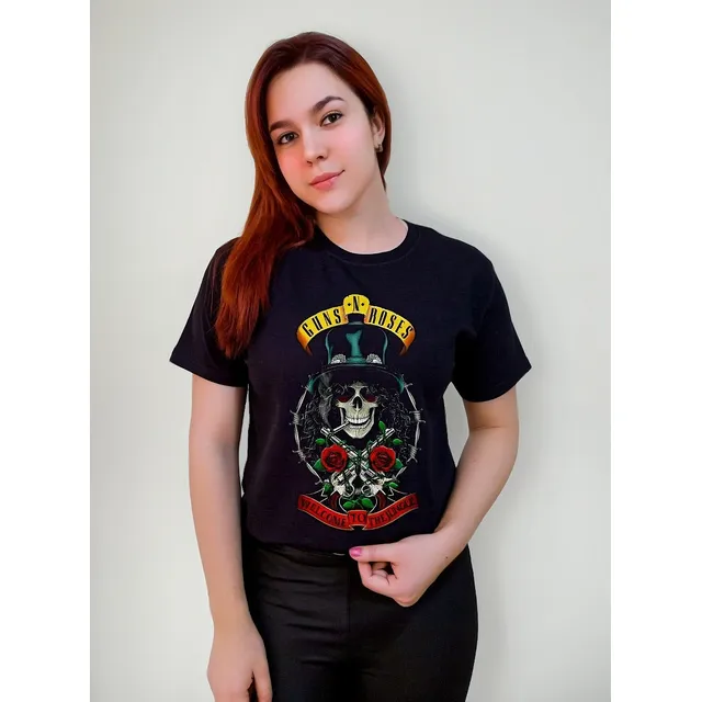 Polera 100% Algodón Guns N' Roses Banda De Rock Logo C-722
