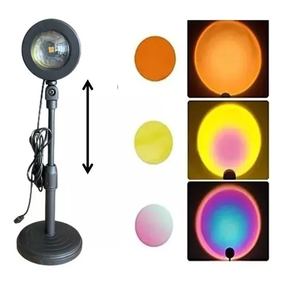 Lámpara Luz Led Proyectora Atardecer Decorativa Profesional Color de la estructura Negro