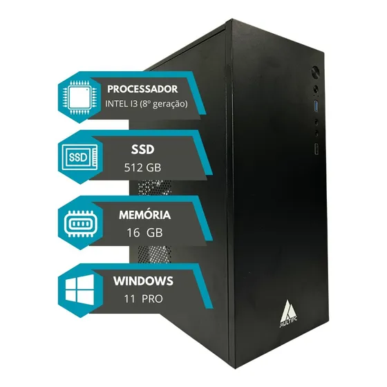 Computador Multipc I3 8a Geração 16gb Ssd 512gb Nvme Win11pr