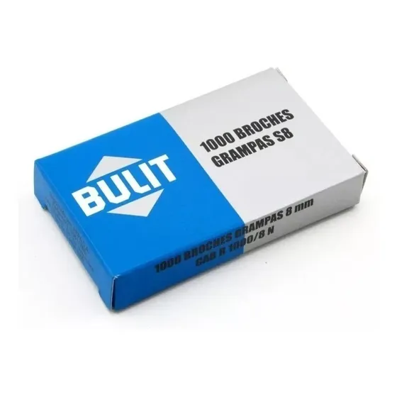 Broches Grampas Bulit S8 8mm Para Engrampadora X 1000 Unid