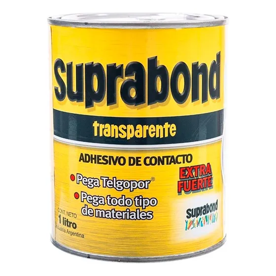 Adhesivo Suprabond Transparente Extra Fuerte En Lata 1 Litro