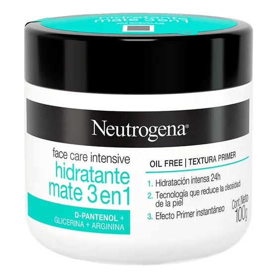 Crema Hidratante Facia Neutrogena Face Care Intensive Mate 3 en 1 D Pantenol 100g