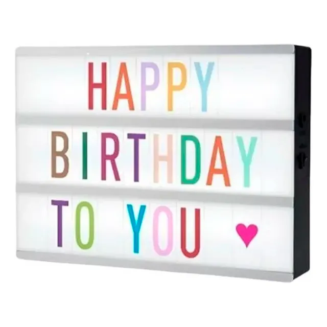 Pizarra Led Letrero Luminoso 96 Letras Cambiables 30 X 23cm
