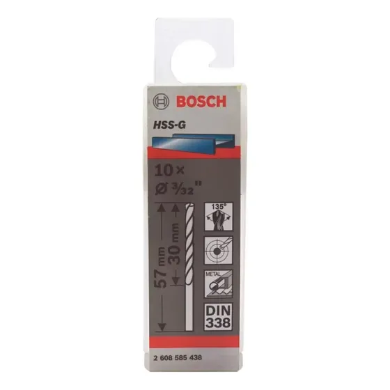 Bosch Broca Metal Hss-g X10u 2.4mm 3/32