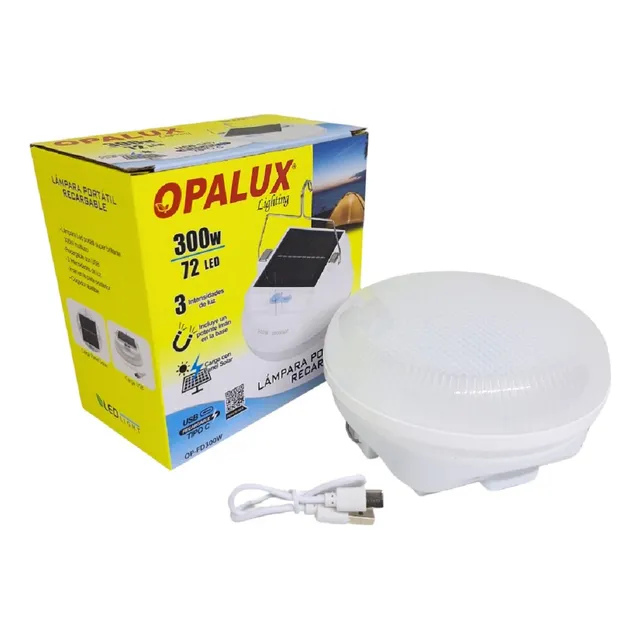 Lampara Portátil Colgante Solar Recargable 300w 72 Led Op-fd