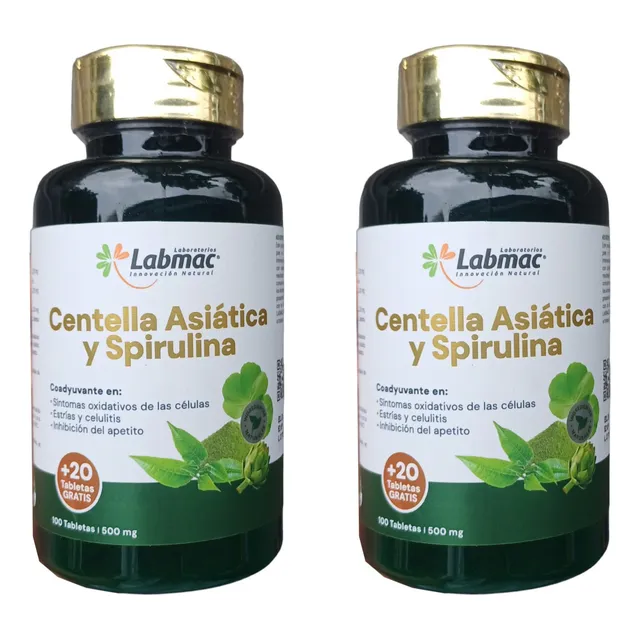 Espirulina + Centella Asiática Promo 2 Frascos 240 Tabletas