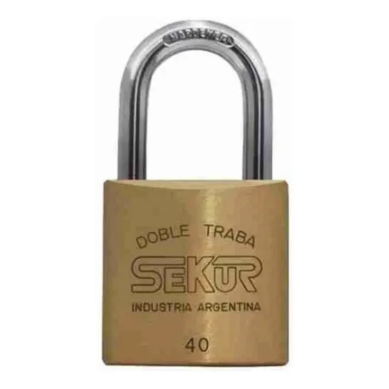Candado Sekur 40mm Doble Traba Color Dorado