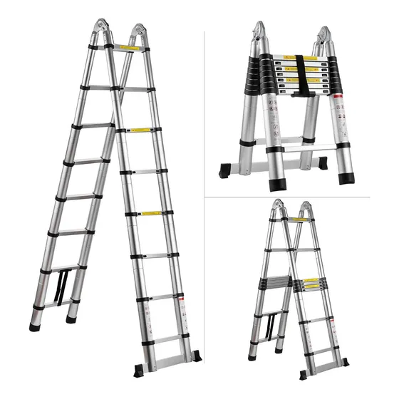 Escalera De Extensión Multipropósito Plegable 16,5 Pies Alum