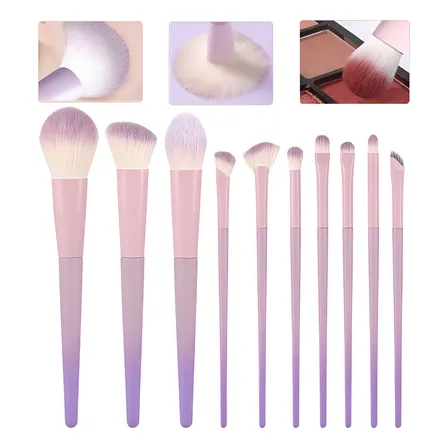 Pincel Maquiagem Multifuncional Macia Pra Make Alta Kit 10 Estrela Roxa