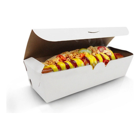 Embalagem Caixa Hot Dog Cachorro Quente Delivery 100 Pçs Br Embalagem Caixa Hot Dog Cachorro Quente Delivery 100 Pçs Br