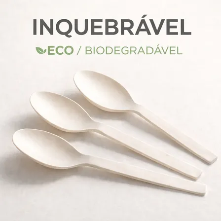 Colher Descartável Inquebravel Delivery  Resistente Kit 100 Branco