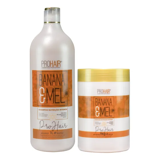 Shampoo E Máscara Nutrição Banana E Mel Prohair 1kg
