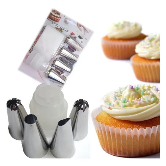 Manga Pastelera + Acople + 4 Boquillas Grandes Reposteria 