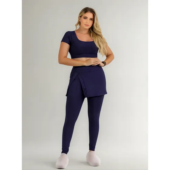 Kit Conjunto Calça Legging Moda Evangélica Com Bolso