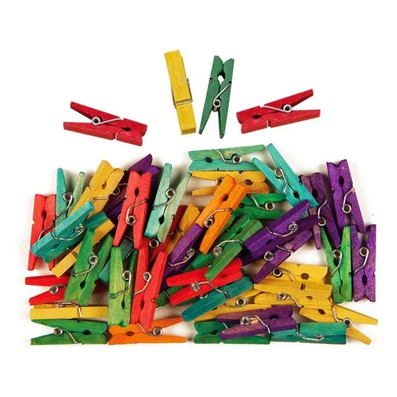 Pinzas Madera Micro Colores Mediana Pqtx12un