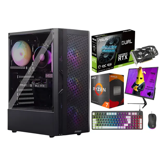 Pc Gamer Ryzen 7 32g Ram 1tb M.2 Rtx 3050 Pantalla + Teclado