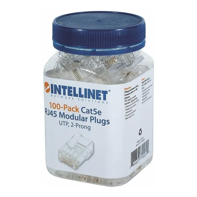 Ficha Conectores Rj45 Cat5e 100 Unidades Electrocom