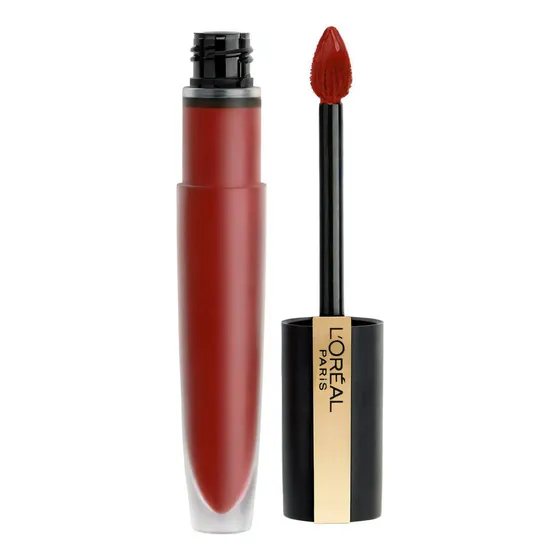 Lápiz labial líquido exclusivo de Loréal Rouge con efecto mate, color 426 Am Worth It